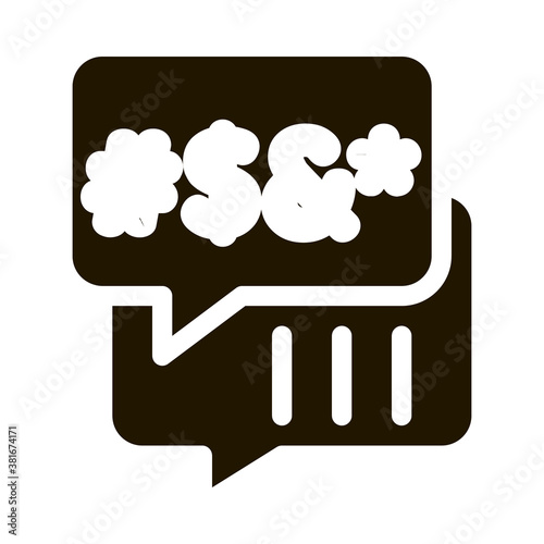 Obscene Language glyph icon vector. Obscene Language Sign. isolated symbol illustration