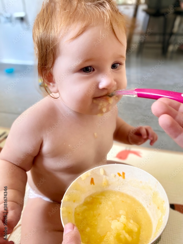 baby eating cream baby eating cream