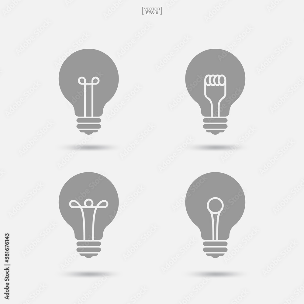 Light bulb icon. Lamp sign and symbol. Vector. Light bulb icon. Lamp sign and symbol. Vector.