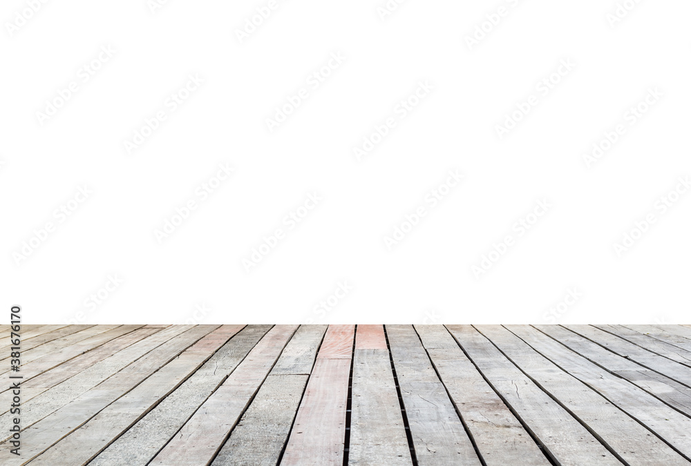 wooden floor on white background.
