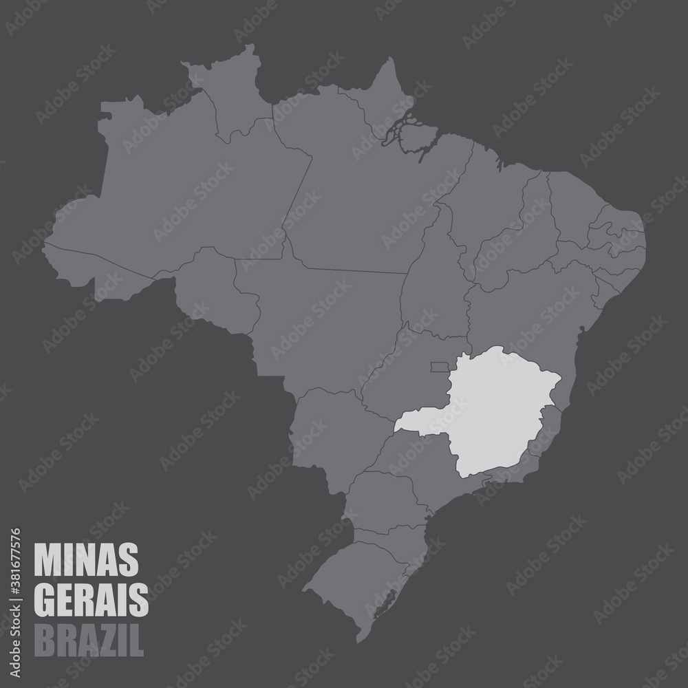 Brazil Minas Gerais map