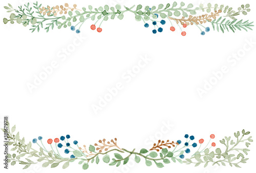 水彩グリーンフレーム