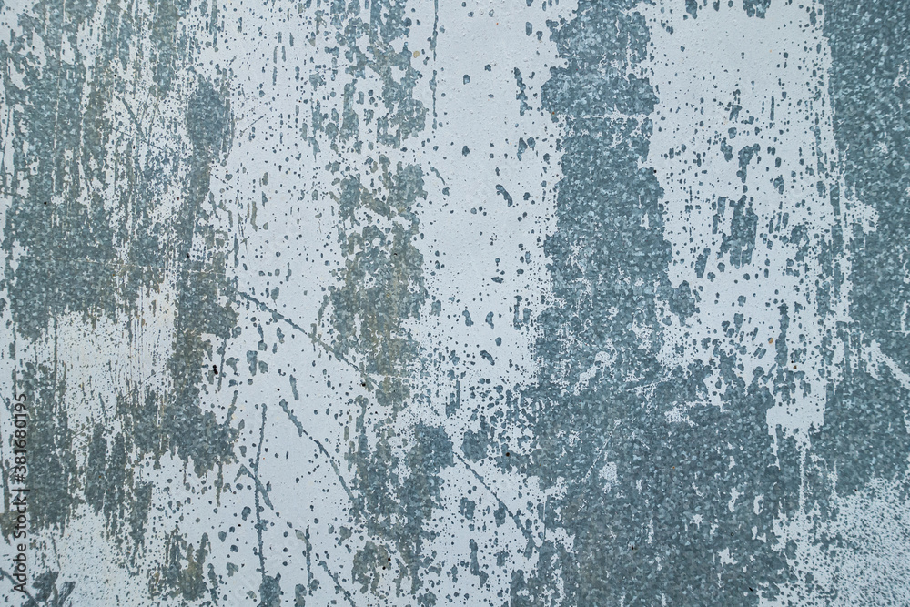Fototapeta premium Old Painted Metal Fridge Side Background With Natural Weathered Effect, Cracks, Scratches. Abstract Vintage Backdrop Of Aluminium Sheet