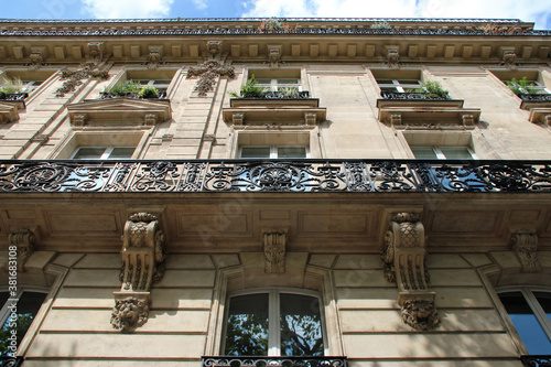 residential hausmannian building in paris (france)