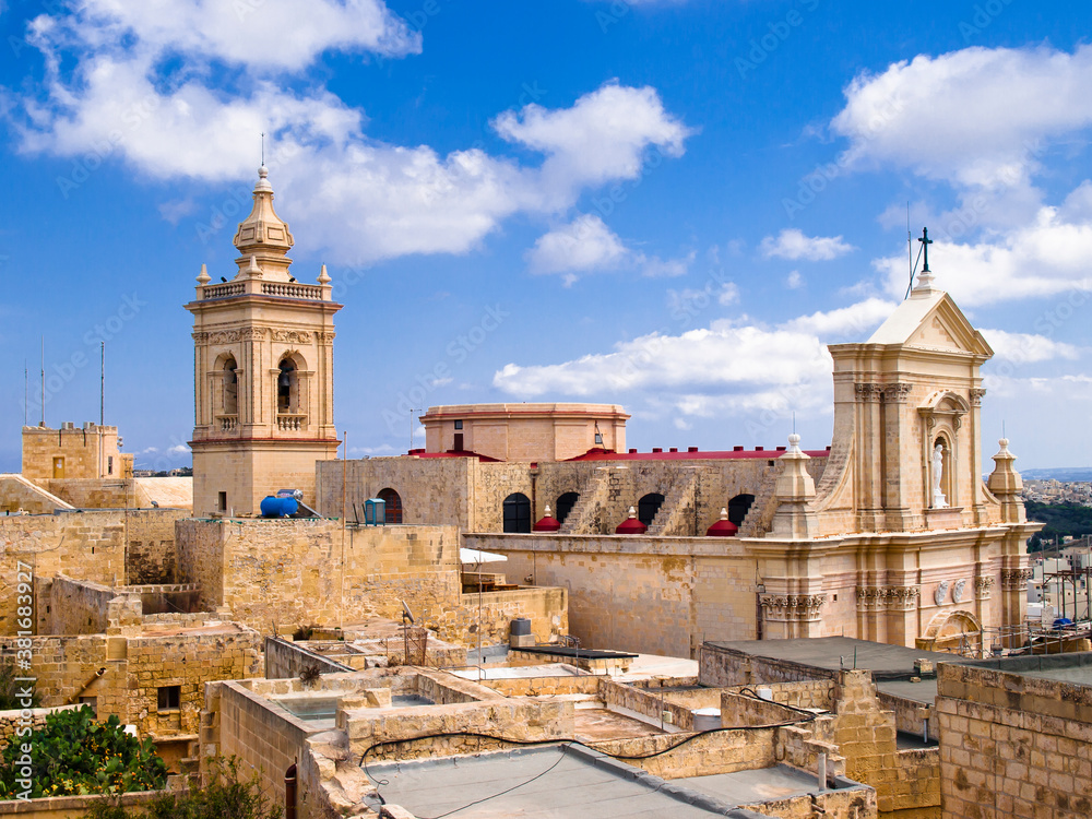 View of the cathedral in Rabat, Gozo