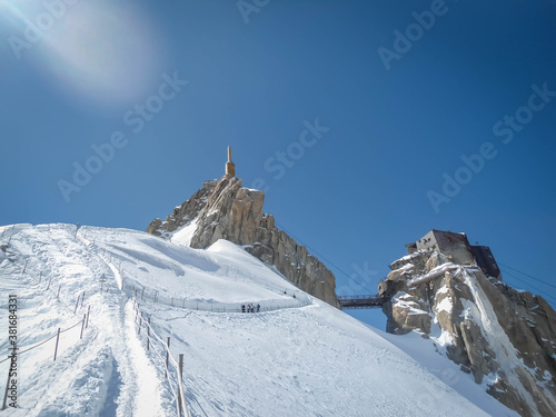 Aguille du Midi in Mont Blanc massif in the french alps