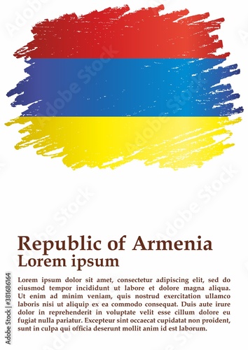 Flag of Armenia, Republic of Armenia. Bright, colorful vector illustration