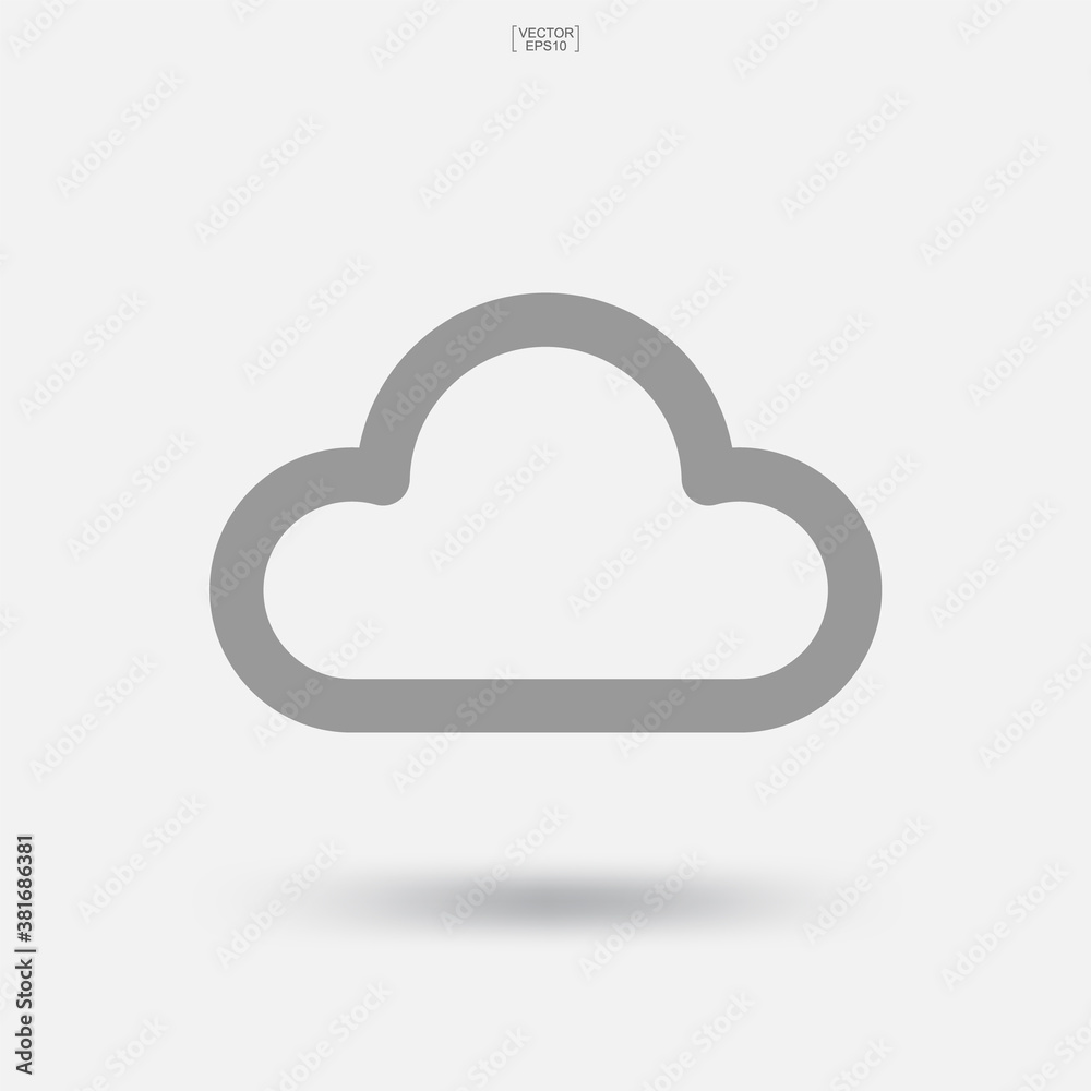 Clouds icon. Cloud storage sign and symbol. Vector. Clouds icon. Cloud storage sign and symbol. Vector.