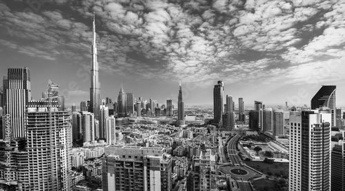 Dubai city - amazing city center skyline with luxury skyscrapers  United Arab Emirates