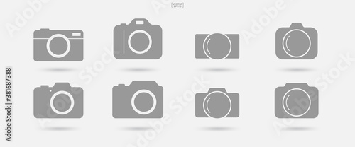 Camera sign and symbol. Photo icon or image icon. Vector.