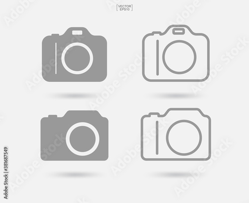 Camera sign and symbol. Photo icon or image icon. Vector.