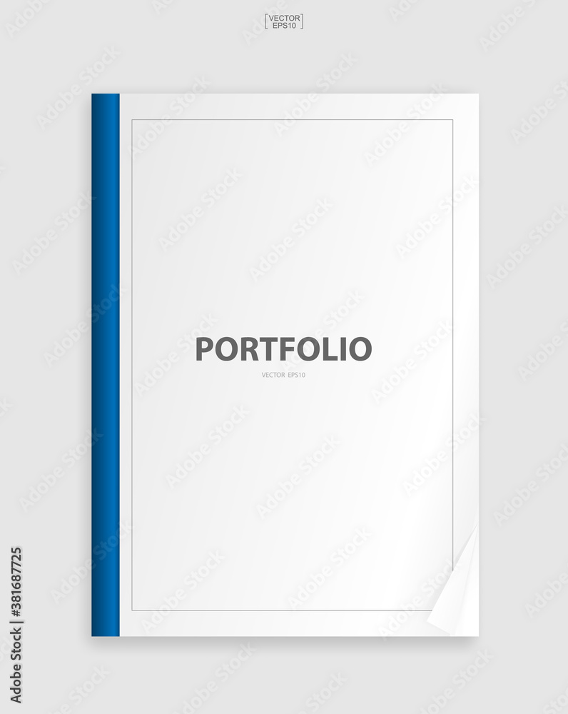 Book binder with empty cover for background. Template design (mock up) for catalogue, portfolio, page presentation. Vector.