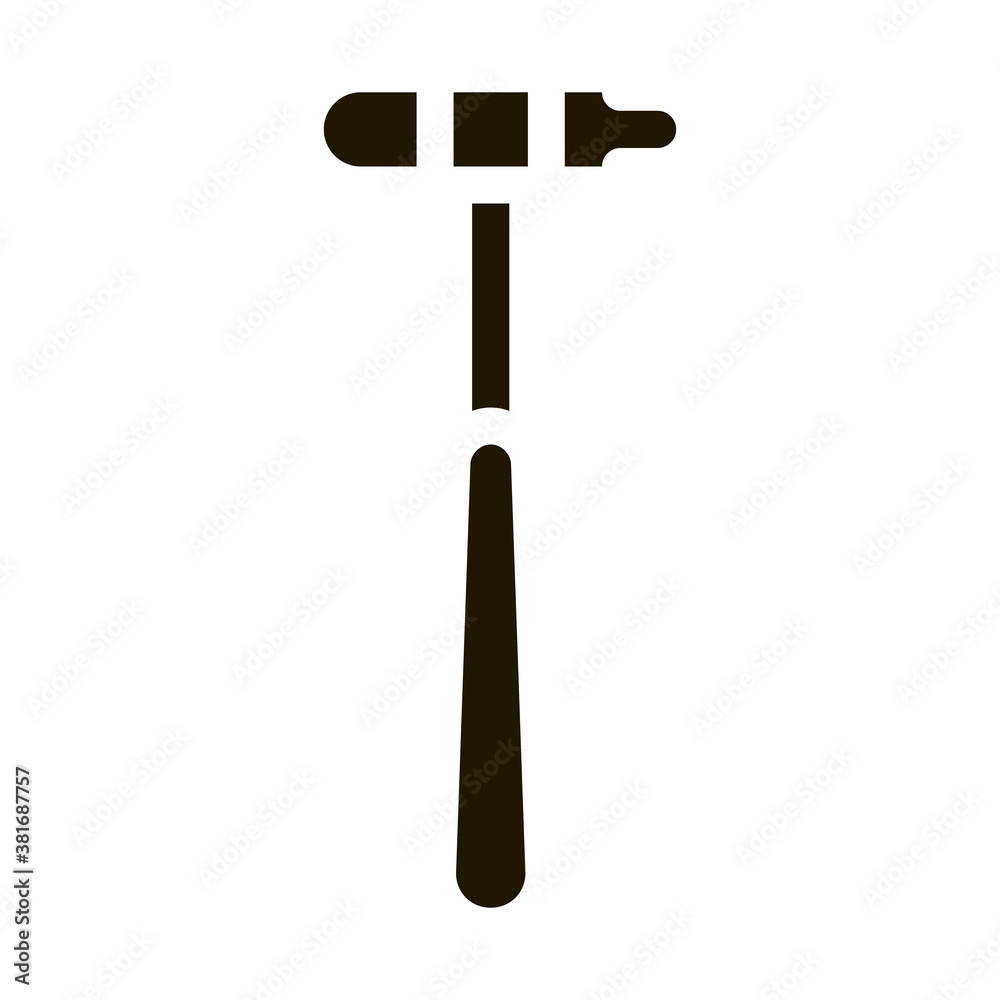 Reflex Hammer glyph icon vector. Reflex Hammer Sign. isolated symbol illustration Reflex Hammer glyph icon vector. Reflex Hammer Sign. isolated symbol illustration