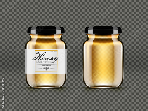 Wildflower Honey Product In Glass Jar With Label