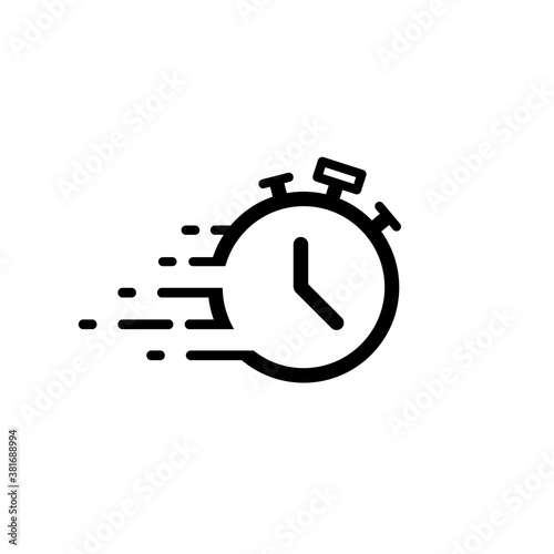 quick time icon, speed time vector icon isolated on white background. vector