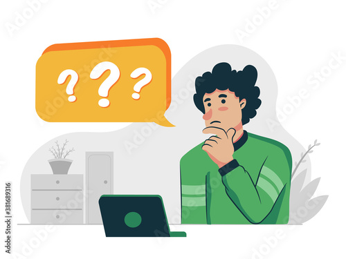 Confused people illustration