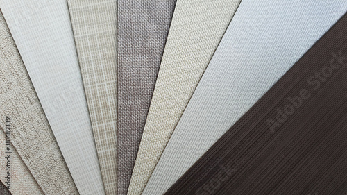 Obraz na plátně fabric and wooden laminated samples serie collection