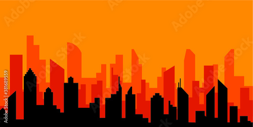 Vector illustration of the city skyline