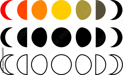 Vector illustration of the Moon phases