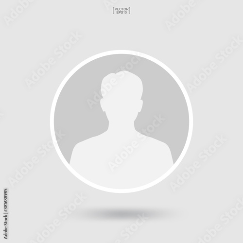 Picture profile icon. Male icon. Human or people sign and symbol. Vector.