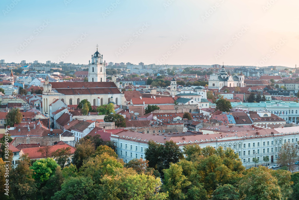 Panorama of old town Vilnius, the capital of Lithuania
