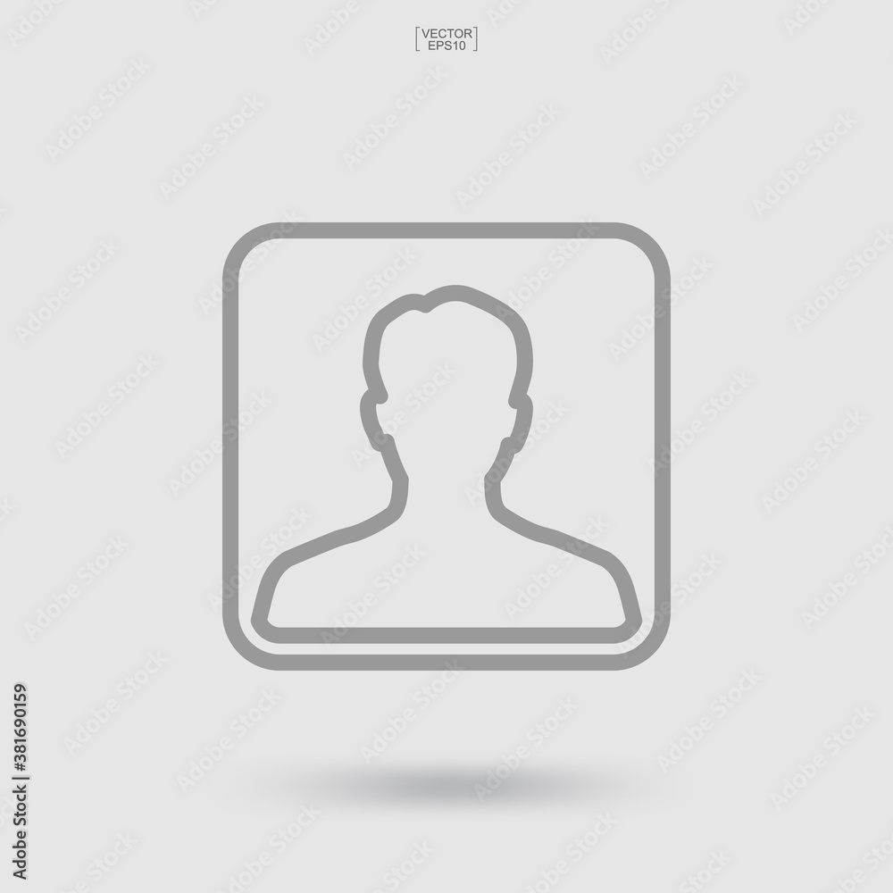 Picture profile icon. Male icon. Human or people sign and symbol. Vector. Picture profile icon. Male icon. Human or people sign and symbol. Vector.