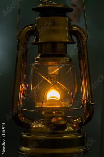 old golden oil lamp