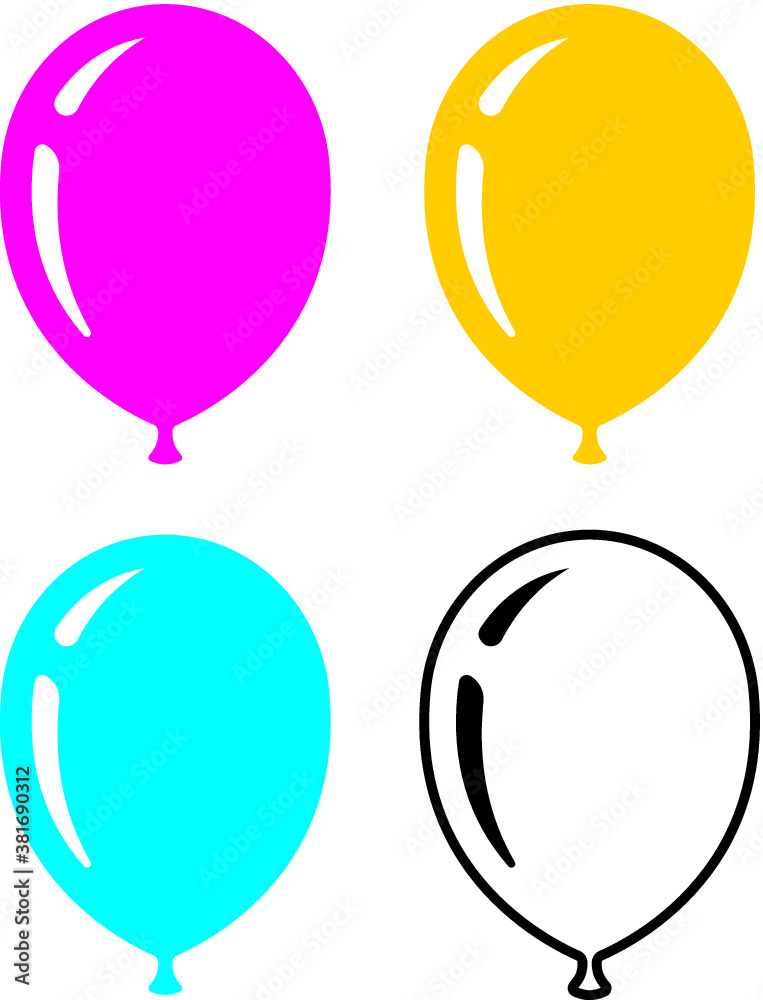 Vector illustration of the balloons