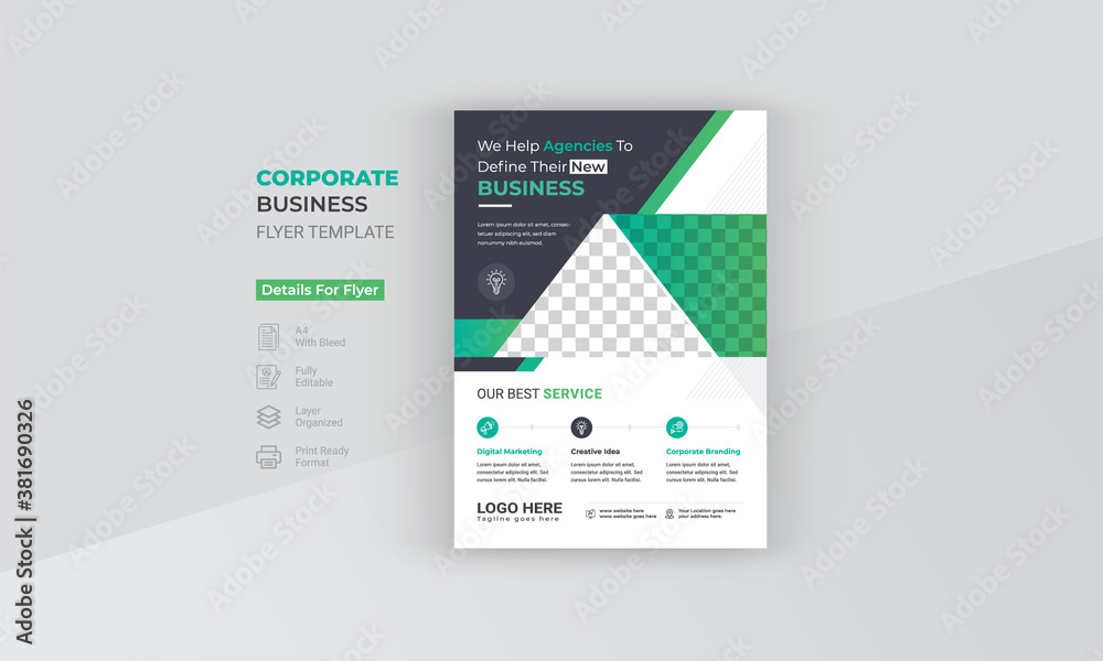 Obraz premium Morden Professional Corporate Business Flyer Design vector template.