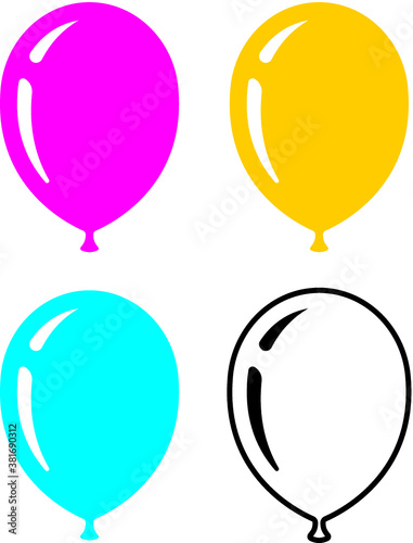 Vector illustration of the balloons