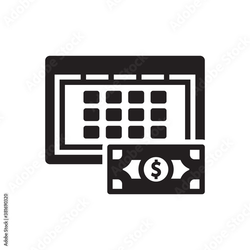 financial calendar icon - scheduled payment icon symbol