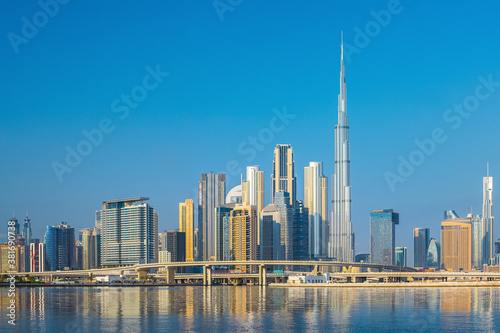 Obraz na płótnie Dubai city - amazing city center skyline with luxury skyscrapers, United Arab Emirates w salonie