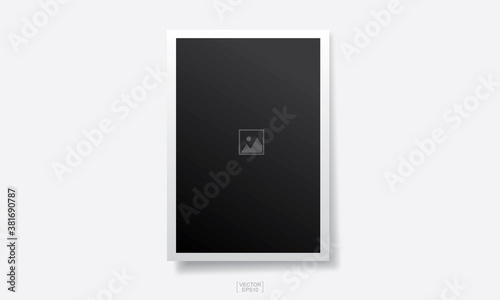 Empty photo frame background on white. Vector.