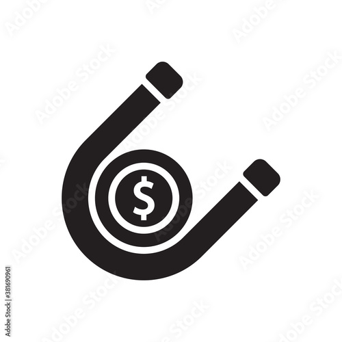 Attraction money icon - magnet Vector sign symbol