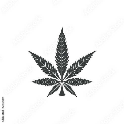 Cannabis Marijuana Leaf Vector Icon. Logo Illustration