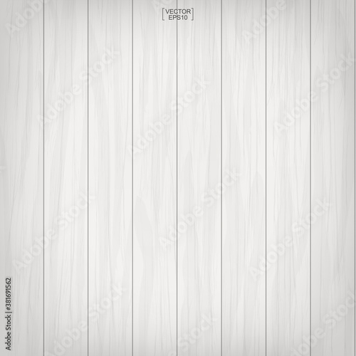 White wood pattern and texture for background. Vector.