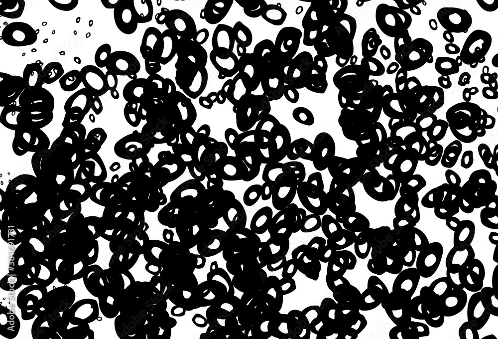 Black and white vector pattern with spheres.