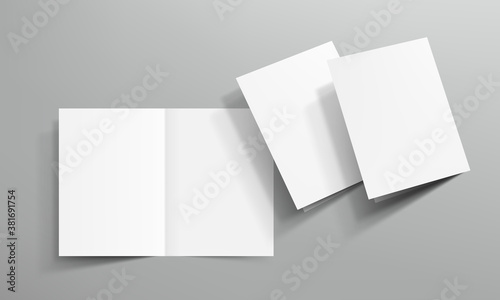 3D Open Blank Clear Square Book On Gray Background