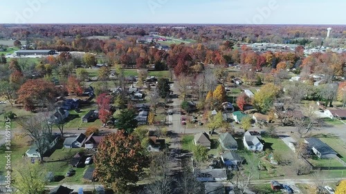 Over the Small Town in Late Autumn. photo