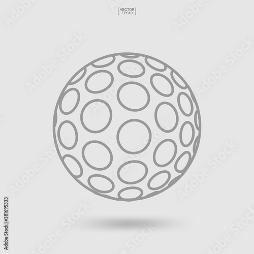 Golf ball icon. Sports ball sign and symbol. Vector.
