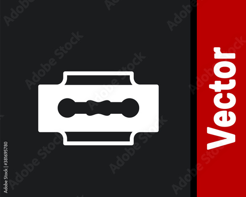 White Blade razor icon isolated on black background. Vector.