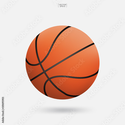 Basketball ball isolated on white background. Vector illustration.