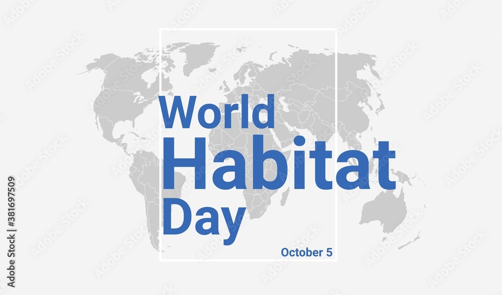 World Habitat Day holiday card. October 5 graphic poster