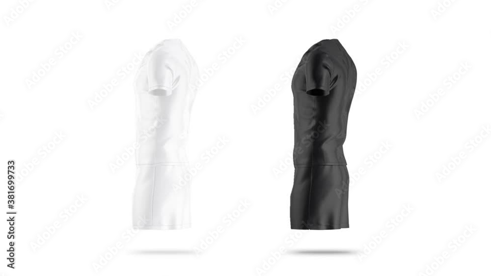 Blank black, white soccer uniform with t-shirt and short mockup,