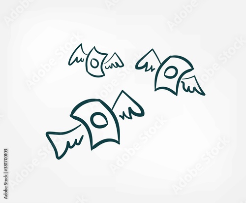 bankruptcy vector sign abstract line doodle isolated hand drawn
