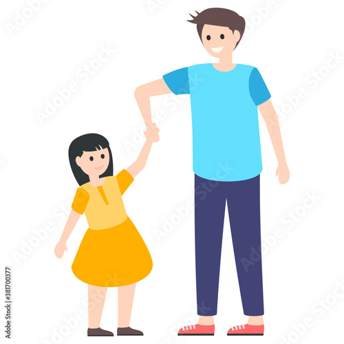 Fatherhood Flat Character 