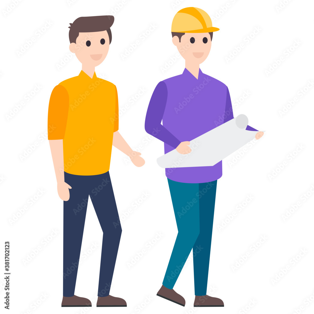 Engineer Flat Character Engineer Flat Character