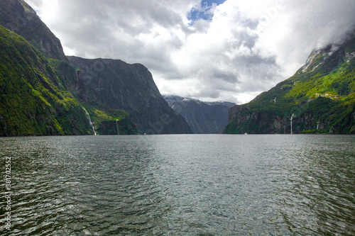 Milford Sound fiord in the south west of New Zealand's South Island within Fiordland National Park