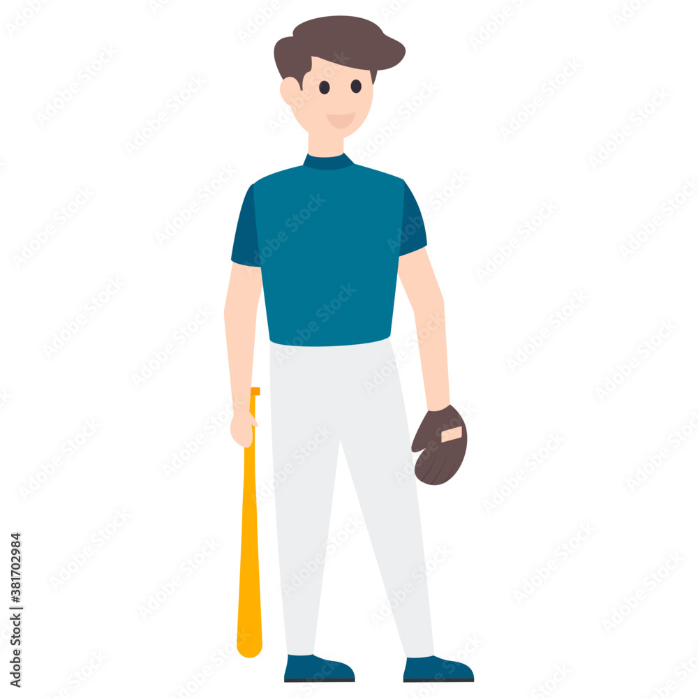 Fototapeta premium Baseball Player Vector 