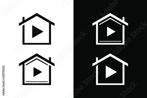 Video home concept. Very suitable in various business purposes, also for icon, symbol, logo and many more.